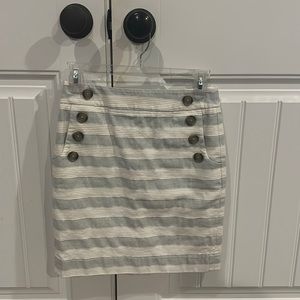 LOFT Petite Mini Shift Skirt Striped with Pockets